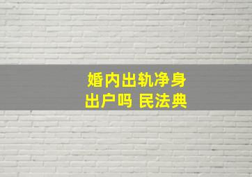 婚内出轨净身出户吗 民法典